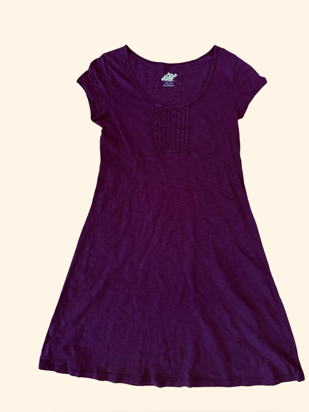 Eastern Mountain Sports Organic Cotton Cap Sleeve Burgundy Dress